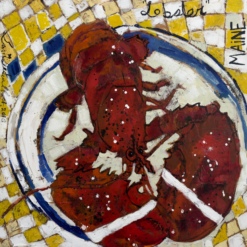 Taylynn Maine Lobster II by Erin McGee Ferrell - Wrapped Canvas Print, 30 cm H x 30 cm W