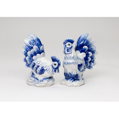 Dutch Blue Country Rooster Salt And Pepper
