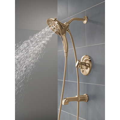 Garniture de robinet de baignoire à double fonction Tetra 17 Series, pomme de douche In2ition avec ensemble de garniture de jet manuel