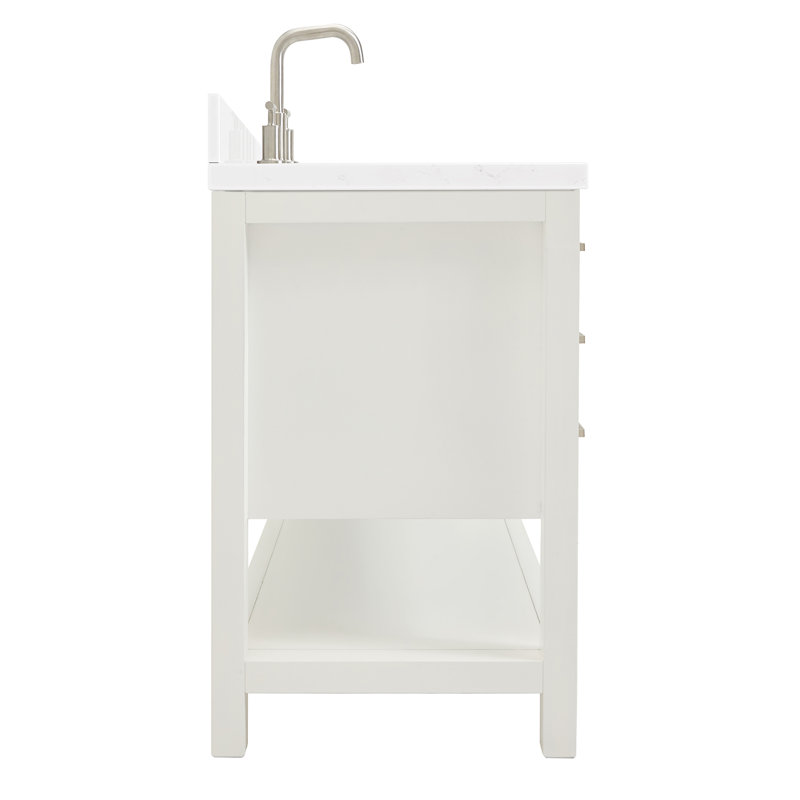 ARIEL Magnolia 54 Single Bathroom Vanity with Top, White, Rectangular