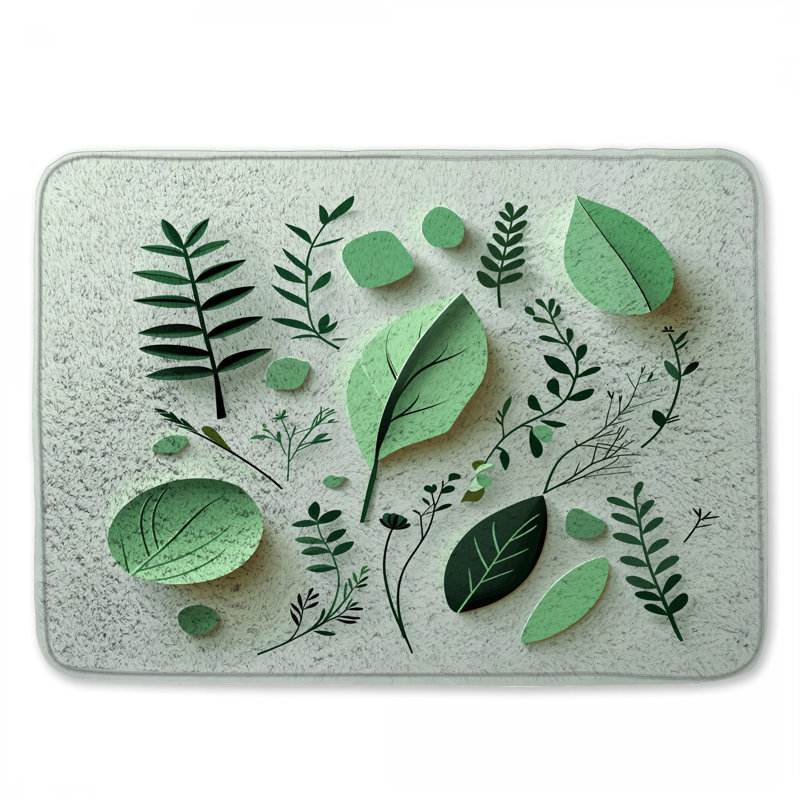 Tapis de bain feuilles, 24 po L x 17 po L