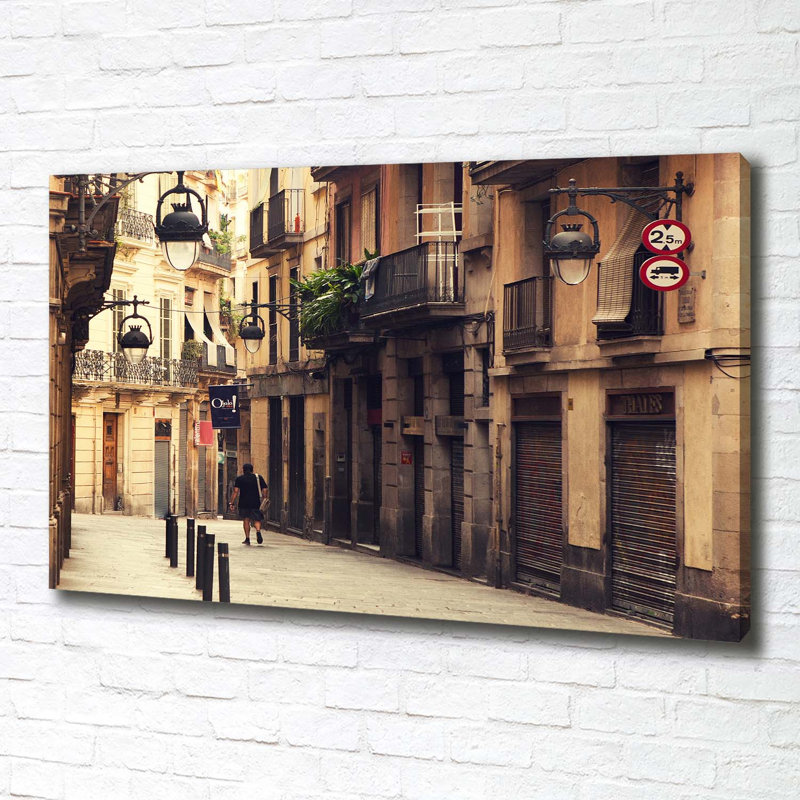 Streets Of Barcelona - Wrapped Canvas Print