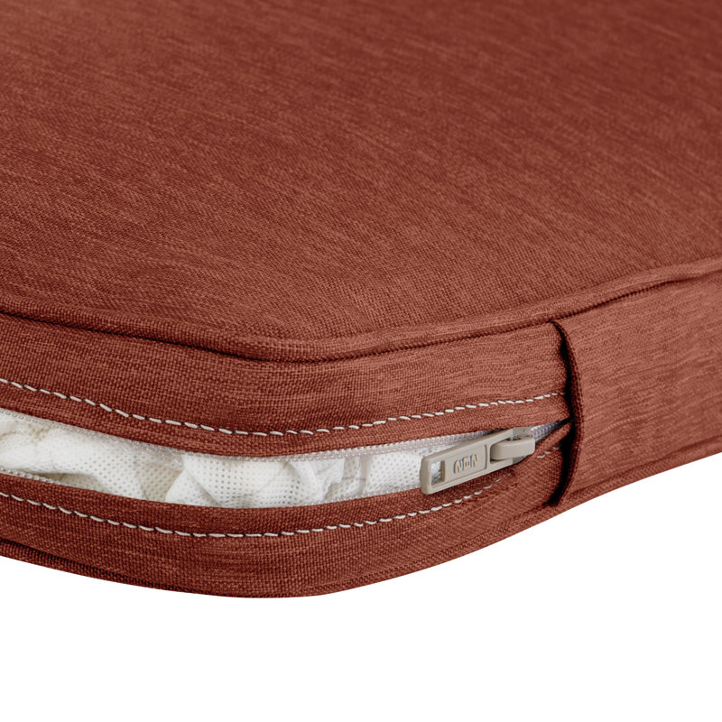 Pina Water-Resistant Contoured Patio Dining Seat Cushion Cover, Henna Red, 2" H x 18" W x 18" D