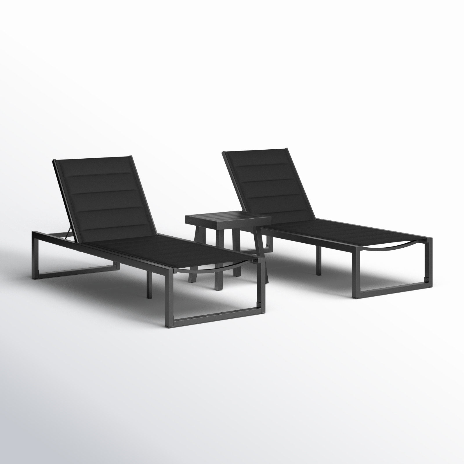 Armando Patio Chaise Lounge Set, Black