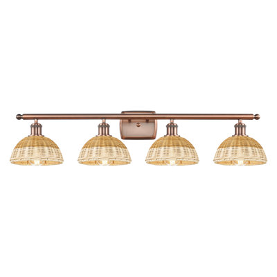 Luminaire pour salle de bain Bristol Natural II - 4 lumières - Abat-jour naturel