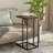 Farmhouse  C Shaped Couch End Table With Burl Finish Top-1872400109