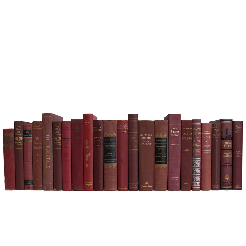 Decorative Books - Vintage Bordeaux Books - Red Books By The Foot, Bordeaux