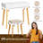 Naiyeli Modern Makeup Vanity Desk Set with Flip up Mirror & 3 LED Light, Writing Desk with Power Outlet, Bedroom Makeup Table with Cushioned Stool Kid Gift