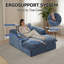 Chaise longue rembourrée en os 56,5 po sans assemblage en chenille-961131850