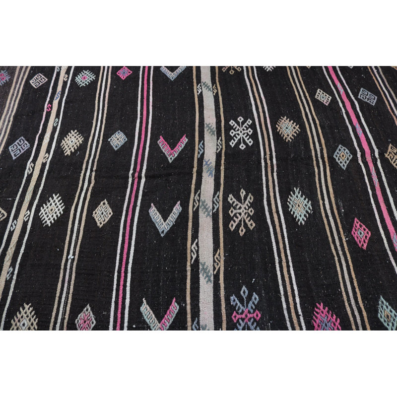 Tapis kilim turc rétro fabriqué à la main pour des maisons de style bohémien avec des motifs tribaux uniques