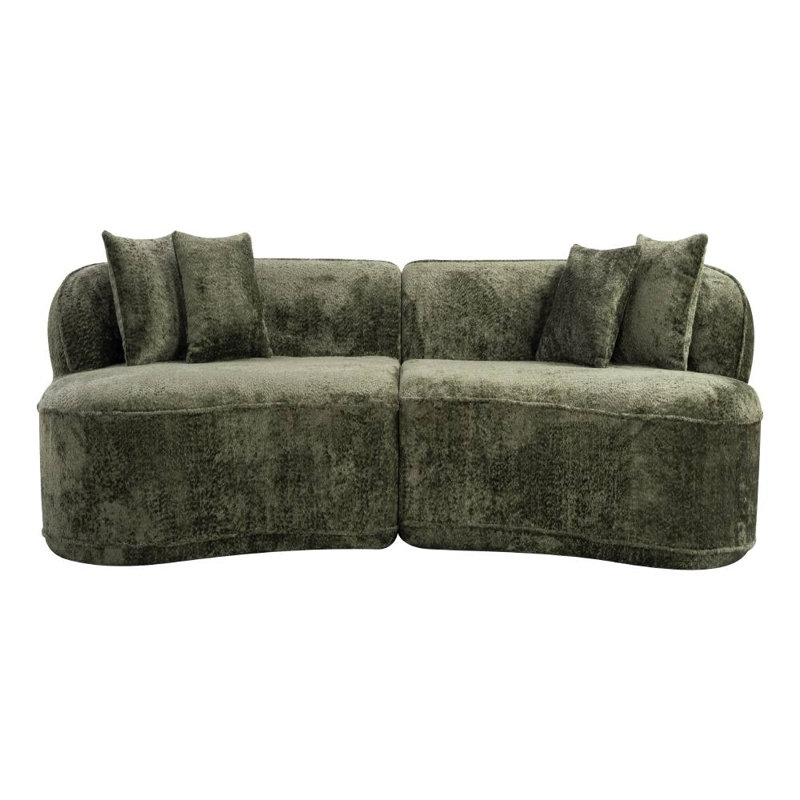 Canapé modulaire en L surdimensionné (vert), Polyester vert