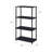 Bookshelf, Industrial 4-Tier Storage | Black | Metal,Synthetic Wood-670773681