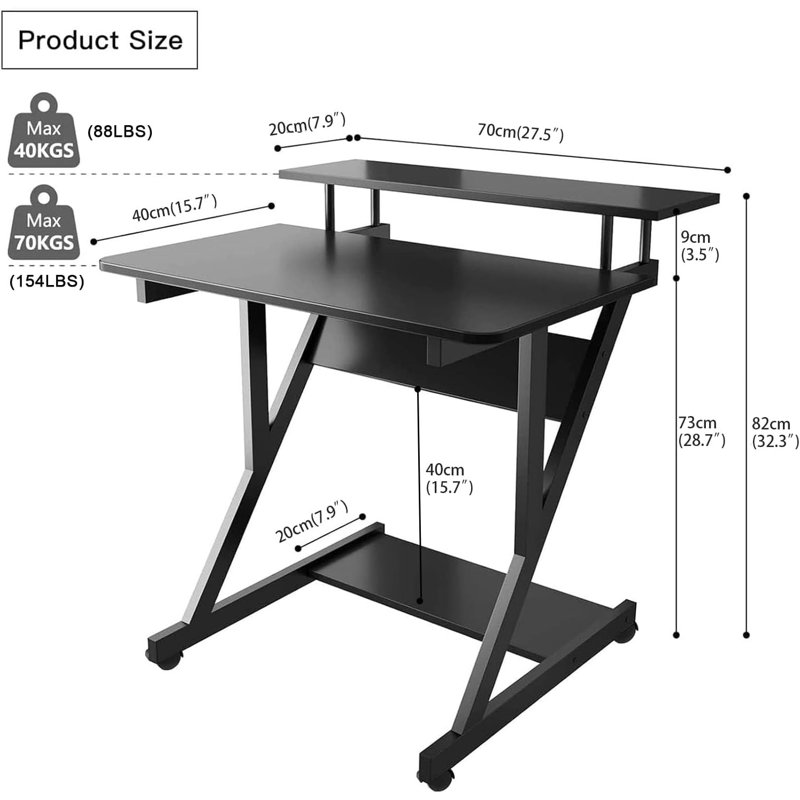 Metal Base, Black, 79 x 70 x 60 cm