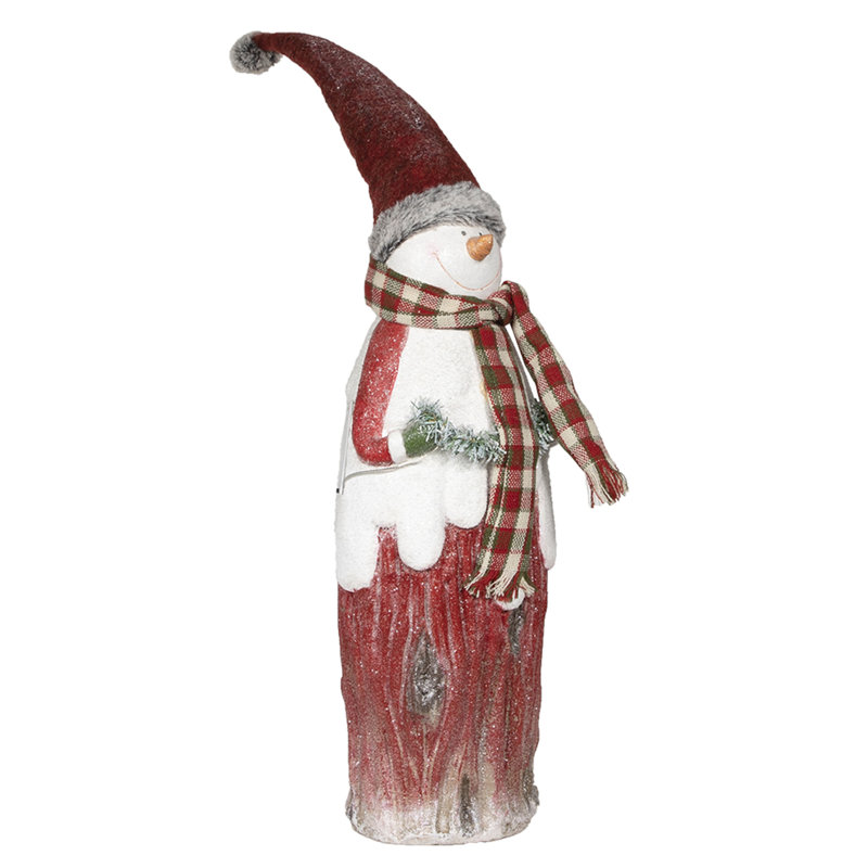 Country Snowman Statue Lighted Display