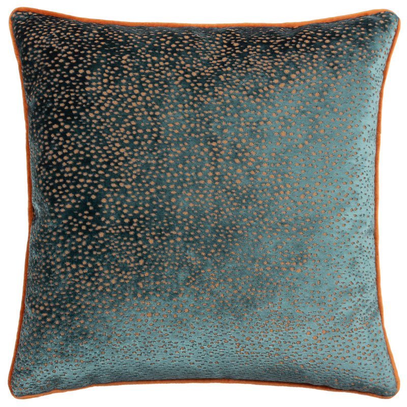 Estelle Square Cushion Cover, Teal/Rust