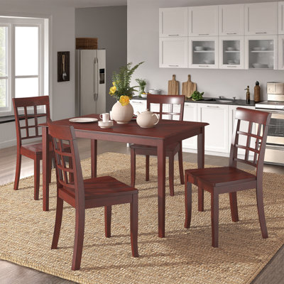 Alexa-Mae 4-Person Solid Wood Four-Leg Dining Set