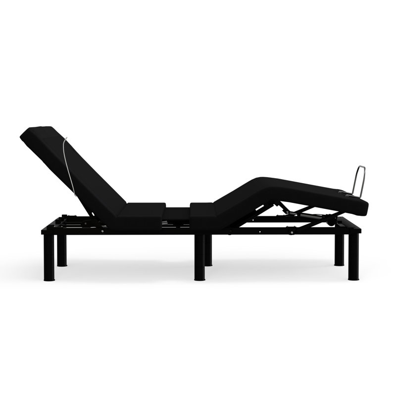 Dark Grey Twin Xl Bed Base: Adjustable, Glide Tech, Led Ambient Lighting Voice Command Adjustable Base With Zero , Feature & Timer Function