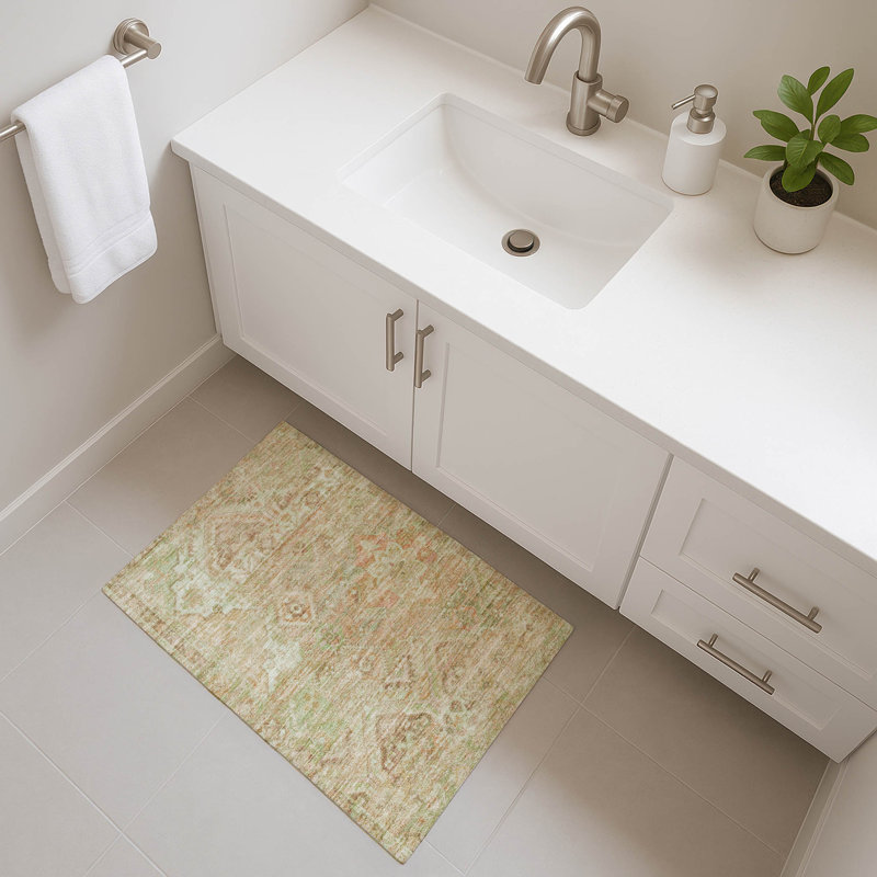 Premium Machine Washable Varasteh AMF1664 Global Rug, Rectangle 1'8" x 2'6"