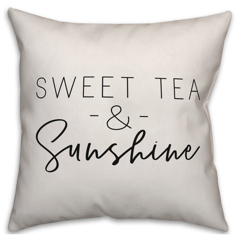 Housse de coussin carré et insert, Blanc cassé / noir, 16 po x 16 po