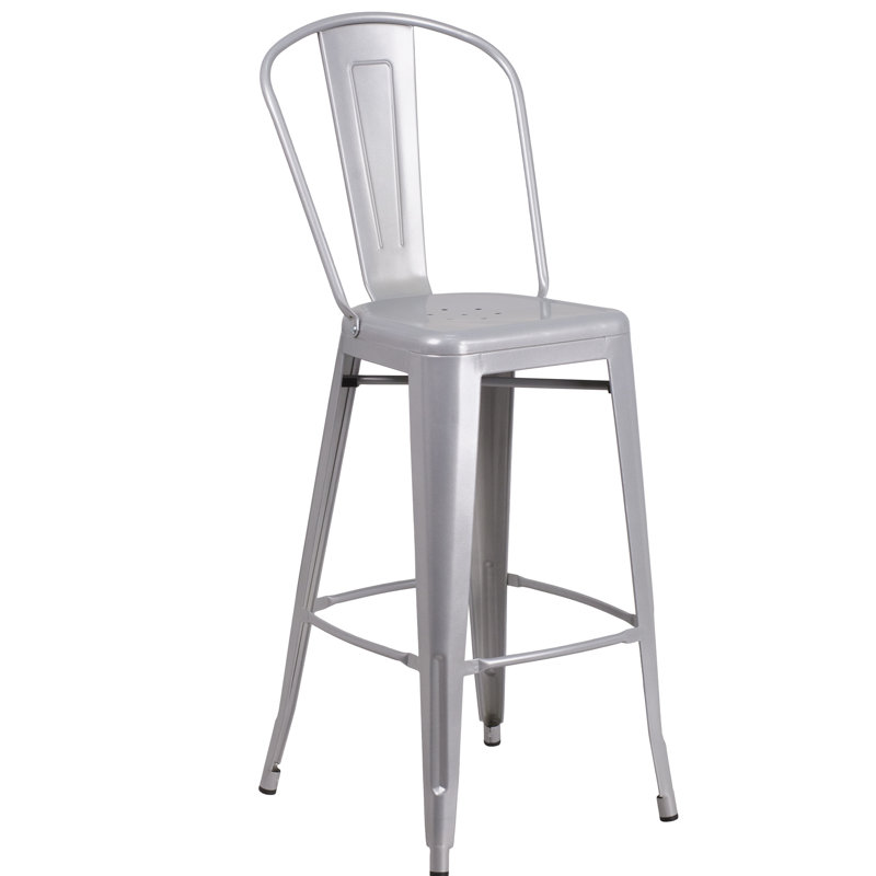 Tabouret de bar 30,25 po Siping, argent