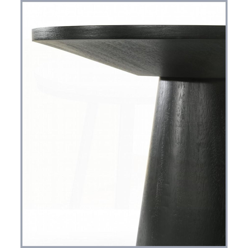 Table de bout ronde en ébène noir 22 po avec piédestal Jasper - Collection de tables basses, élégance moderne pour le salon