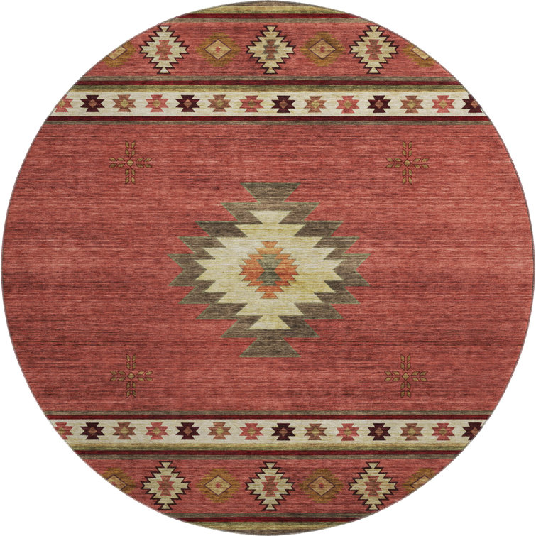 Premium Machine Washable Yamen AMF179 Spice Rug in , Spice