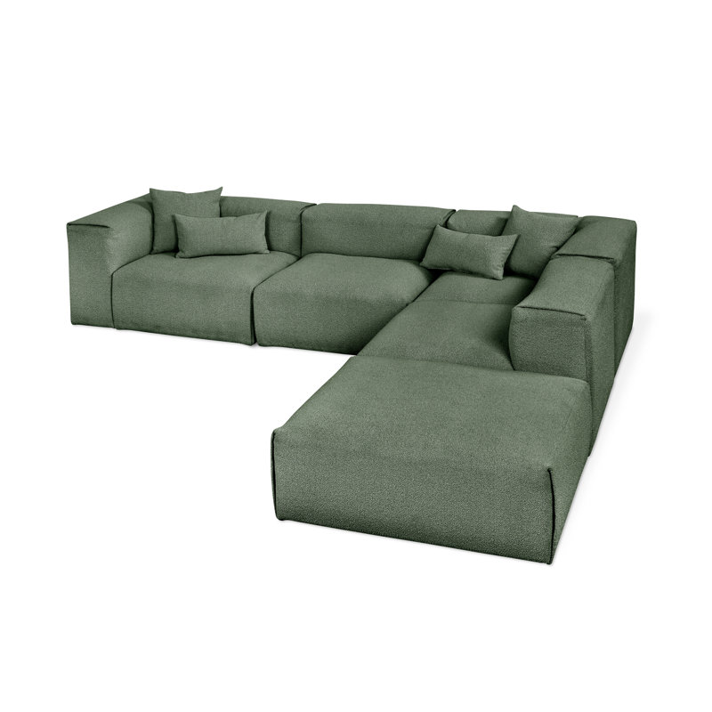 Canapé modulaire 5 pièces Nest, Boucle de pin, Orienté à droite