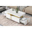 Table basse contemporaine avec plateau en faux marbre-425276297
