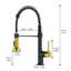 Commercial Black And Nickel Gold Kitchen Faucet With Pull Out Sprayer, Single Handle Single Lever Kitchen Sink Faucet
