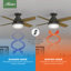 Ventilateur de plafond encastré à 4 pales à profil bas de 44 po avec lumières Dempsey-56213844