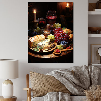 Elegant Charcuterie Board With Wine - Wine Wall Art