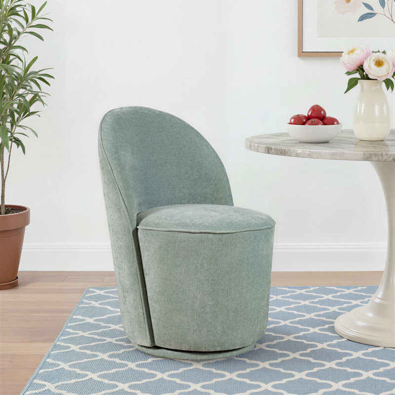 Chaise pivotante rembourrée Kadlec, Bleu