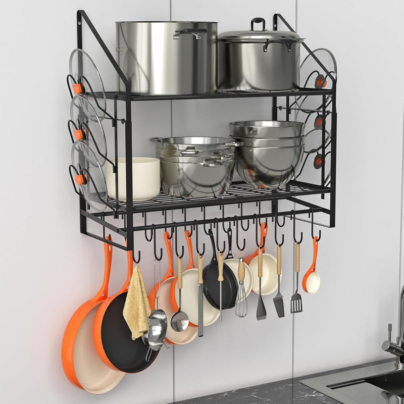 Metal Rectangle Wall Mounted Pot Rack