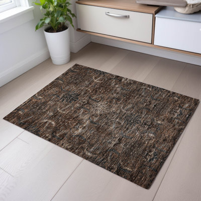 Premium Machine Washable Jamestown AMF1082 Damask Rug