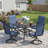 Beidleman Square Metal Outdoor Dining Table With Umbrella Hole , 37.8'' in. W 37.8'' in. D-1963056218