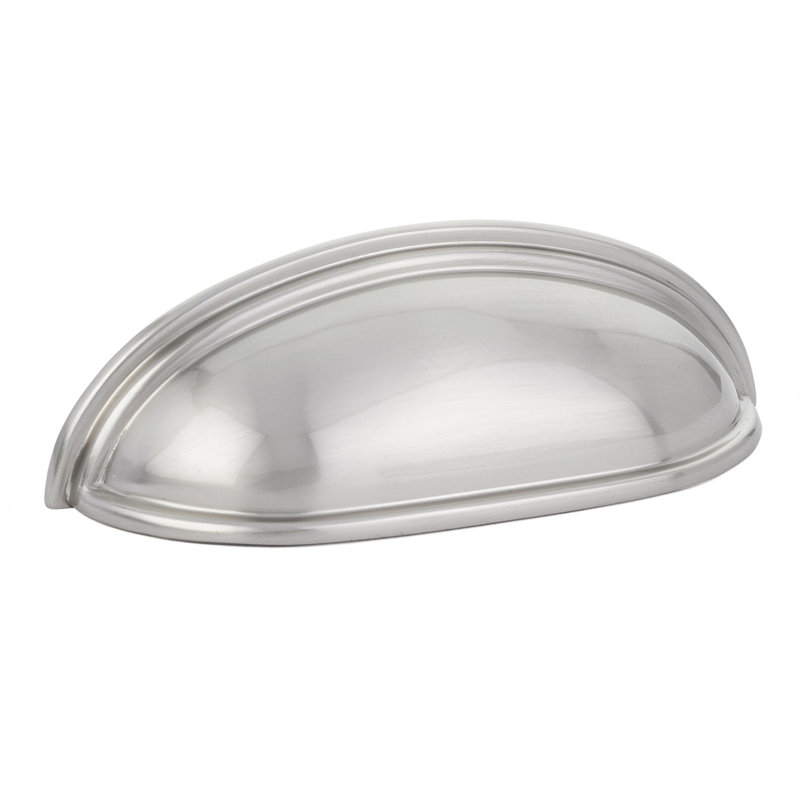 3" Center to Center Cup/Bin Pull, Satin Nickel, 3"