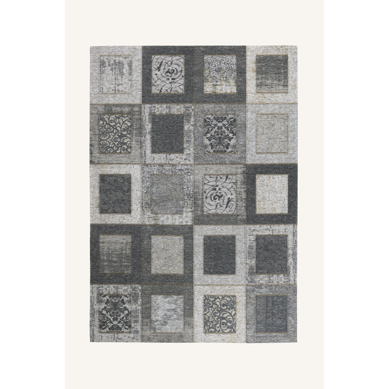 Charlane Grey/White/Black Rug, Rectangle 155 x 230cm