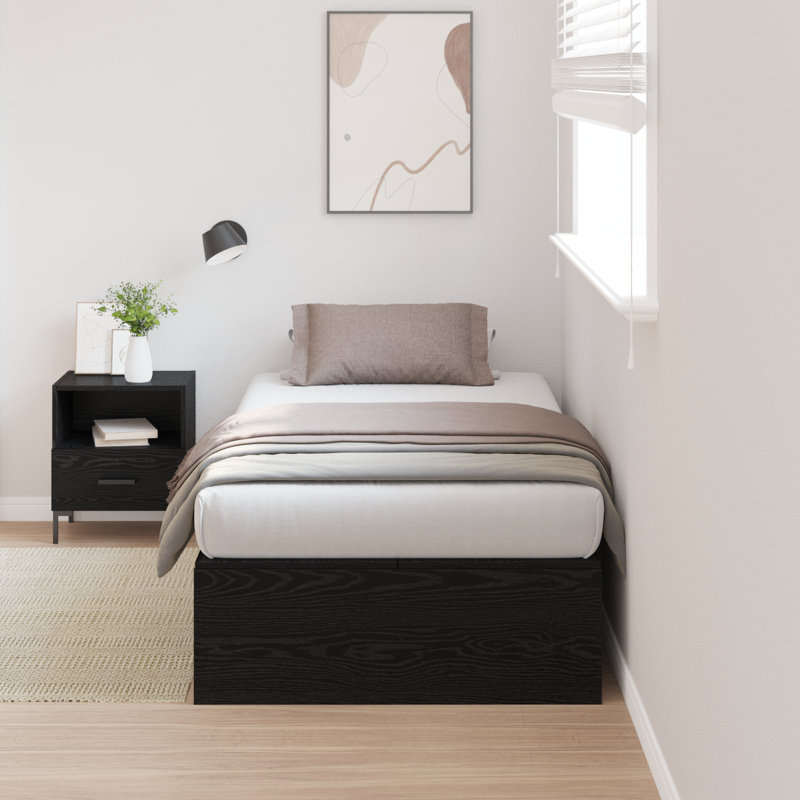 Vidaxl Storage Bed Frame, Black Oak, 80 x 200cm