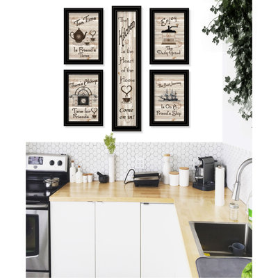 Vignette 5 pièces «Kitchen Friendship Collection», cadre noir