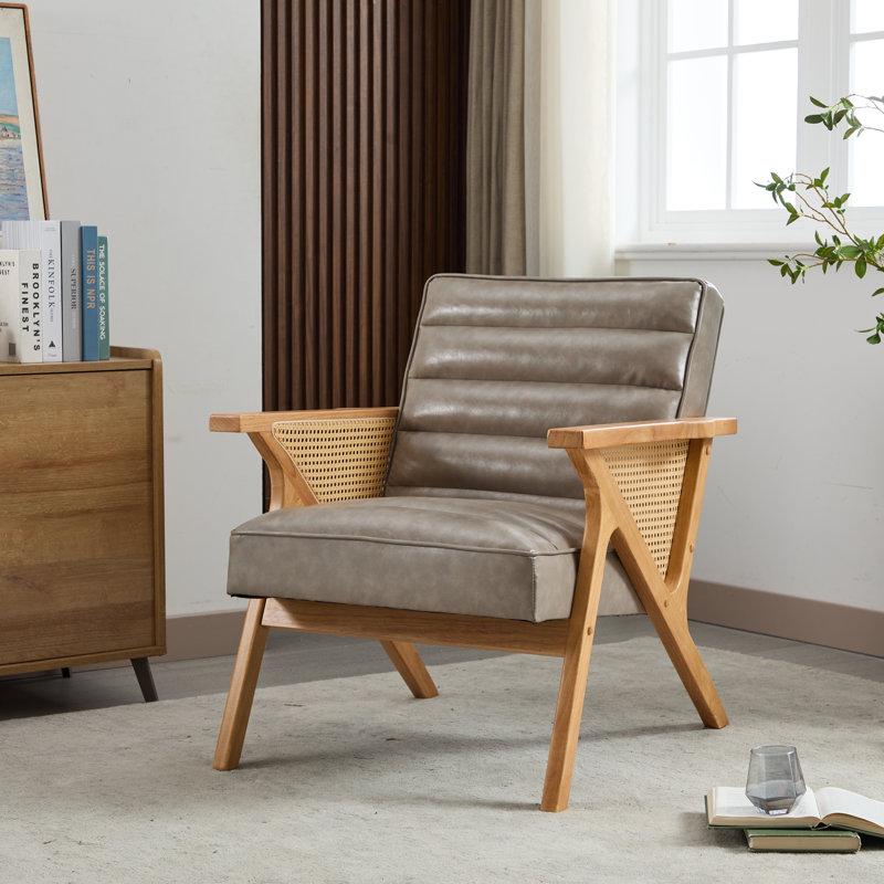 Briceyda Upholstered Armchair, Briceyda Gray Leather