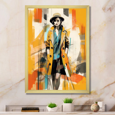 «Orange and Teal Fashion Walk», art mural sur toile tendance