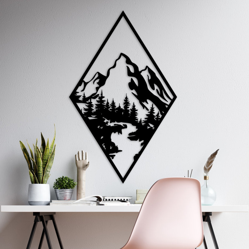 Elegant Decorative Metal Wall Accessory, Black, 31.1 x 19.3 inches | 100% Metal Construction, Thickness: 0.06 inches | Lightweight at 1.9 lbs | Perfect for Modern Decor & Stylish Home Accent