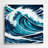 Nautical Waves patterns Blue Metal Wall Art-2137201250