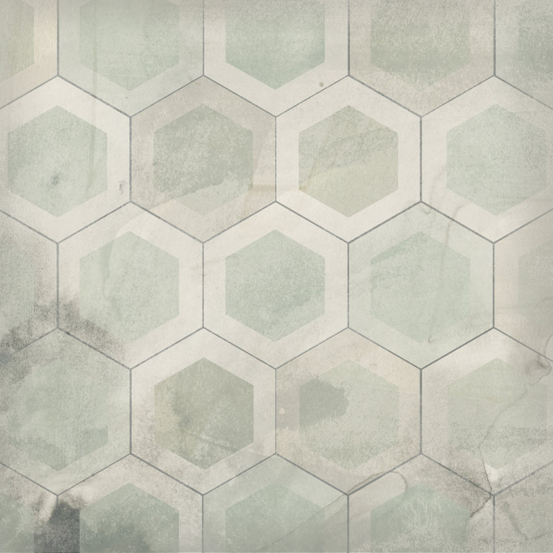 Hexagon Tile VII by June Erica Vess - Wrapped Canvas Painting, 76cm H x 76cm W x 3.8cm D