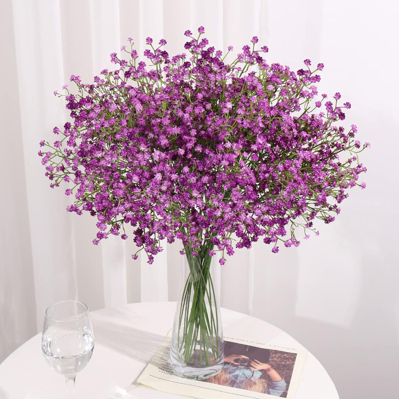 15 fleurs artificielles Babys Breath, Mauve