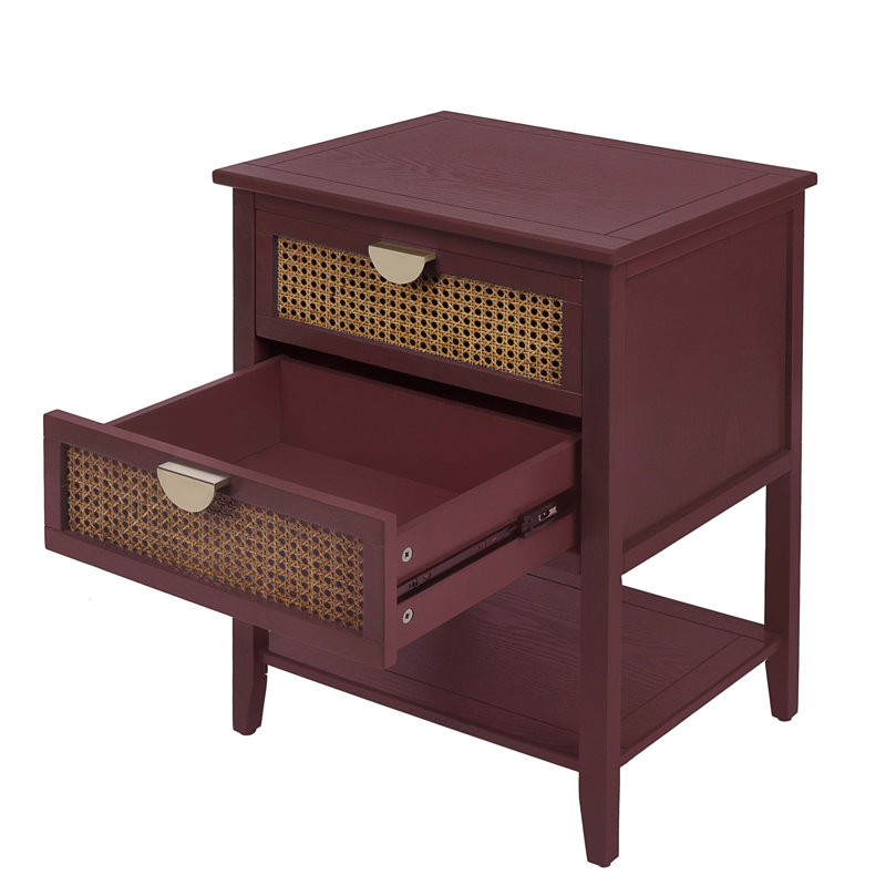 Table de chevet Azmeer, Rouge