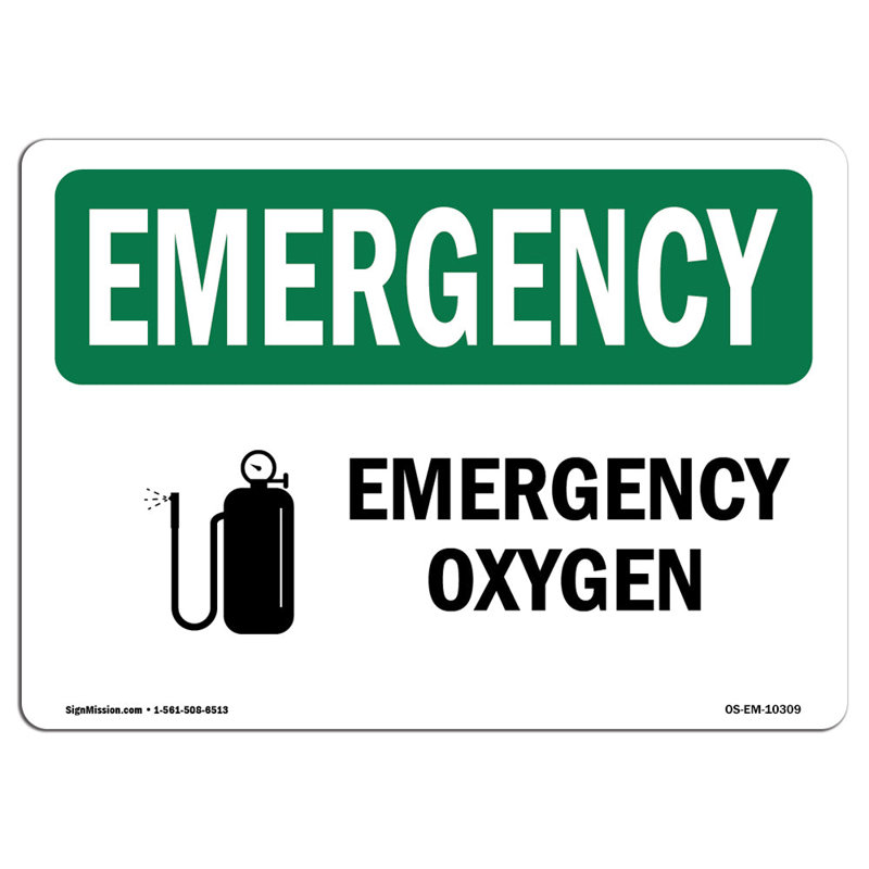 Plaque d'oxygène en aluminium 12 x 18, H 12 po x l 18 po x P 0,1 po