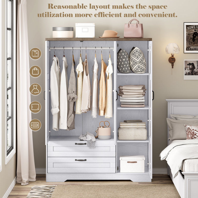 Armoire 46 po American Country, Blanc