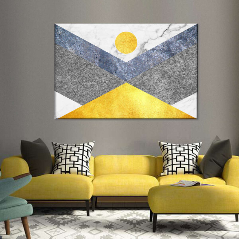" Marble Textured Geometric Canvas Print " by Jonathan A., 8" H x 12" W x 1" D