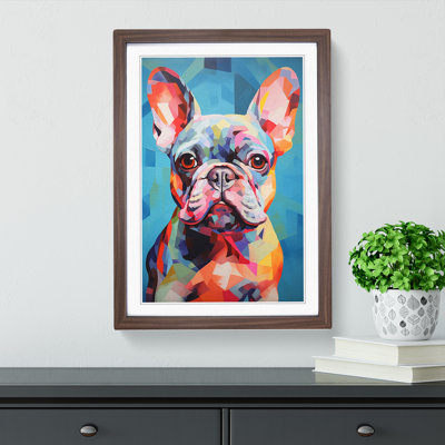 French Bulldog Orphism - Single Picture Frame Print on Wood